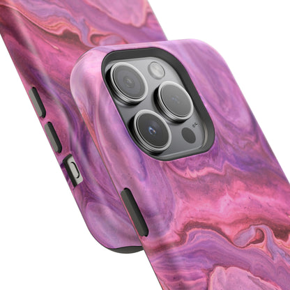 Lavender Dreamscape – MagSafe Case with Abstract Purple & Pink Marble Art