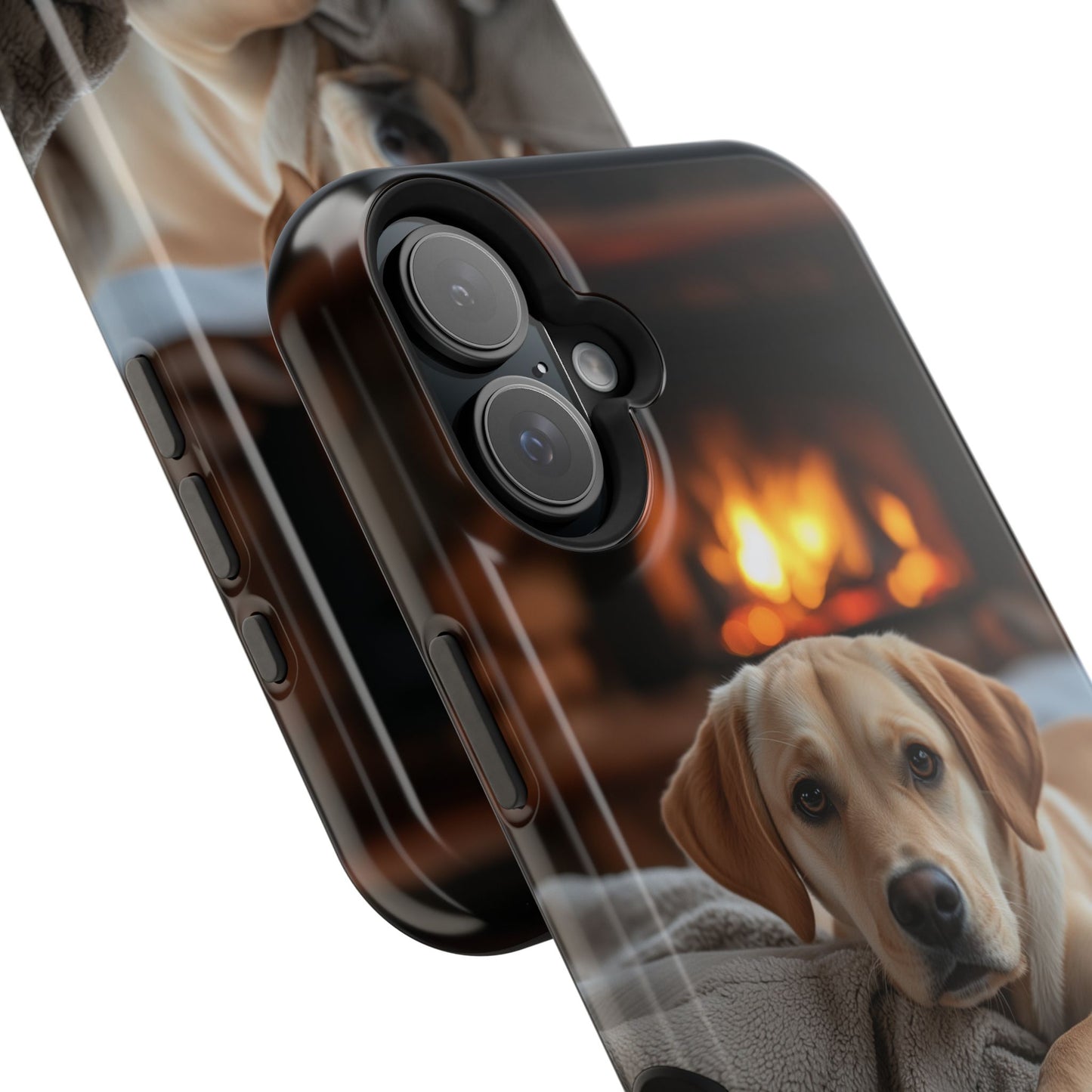 Cozy Golden Retriever by the Fireplace - MagSafe Case