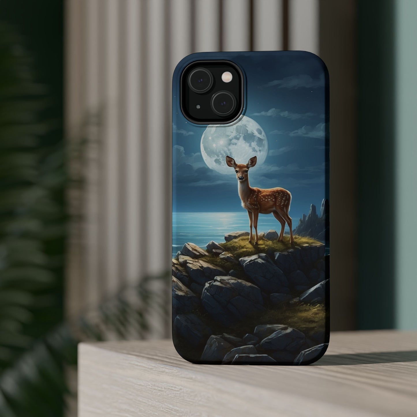 Enchanted Fawn Under the Moonlit Sky MagSafe iPhone Case