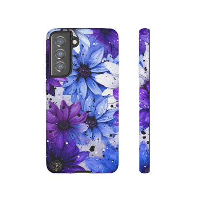 Vibrant Purple & Blue Floral Splash - Samsung Galaxy Series Case