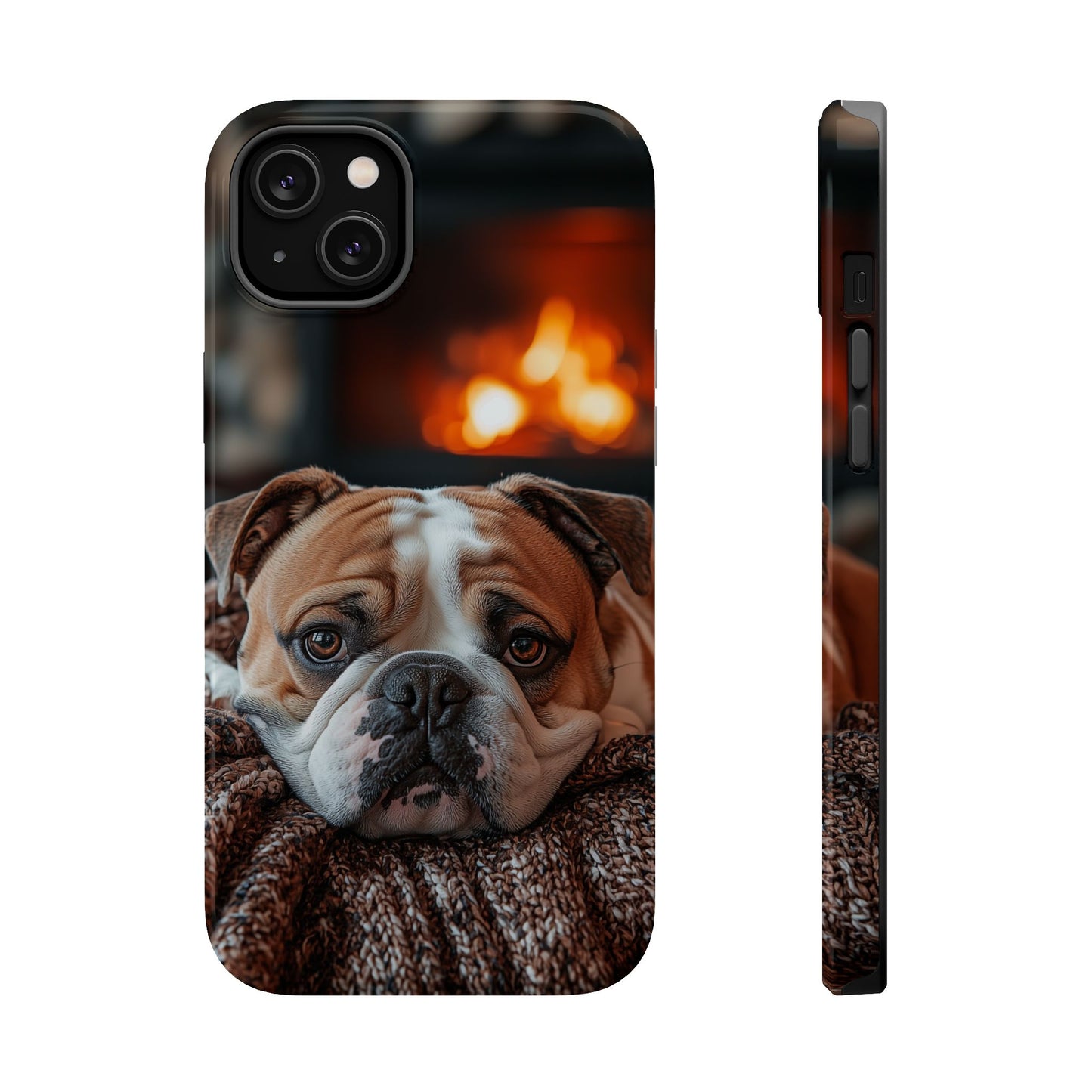 Cozy Bulldog MagSafe Case – Fireside-Inspired Protective Cover