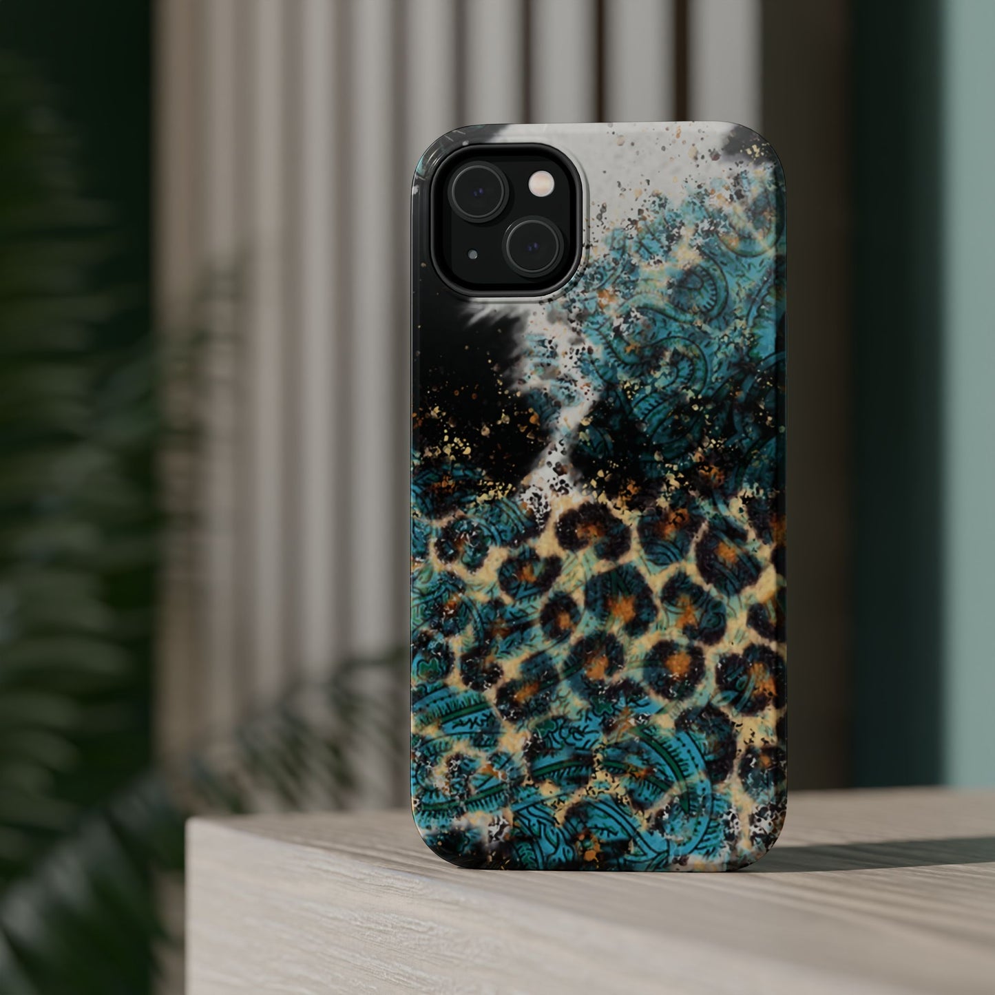 Turquoise Paisley Cowhide Leopard - MagSafe iPhone Series Case