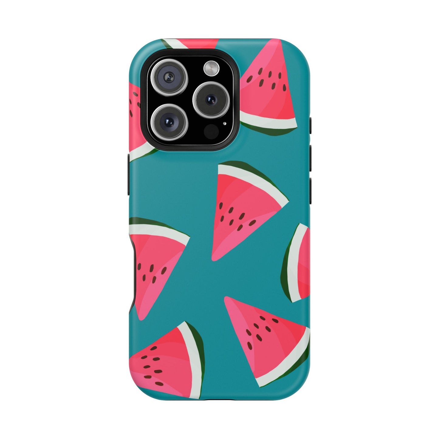 Watermelon Bliss MagSafe iPhone Case – Vibrant Summer Fruit Design on Teal Background