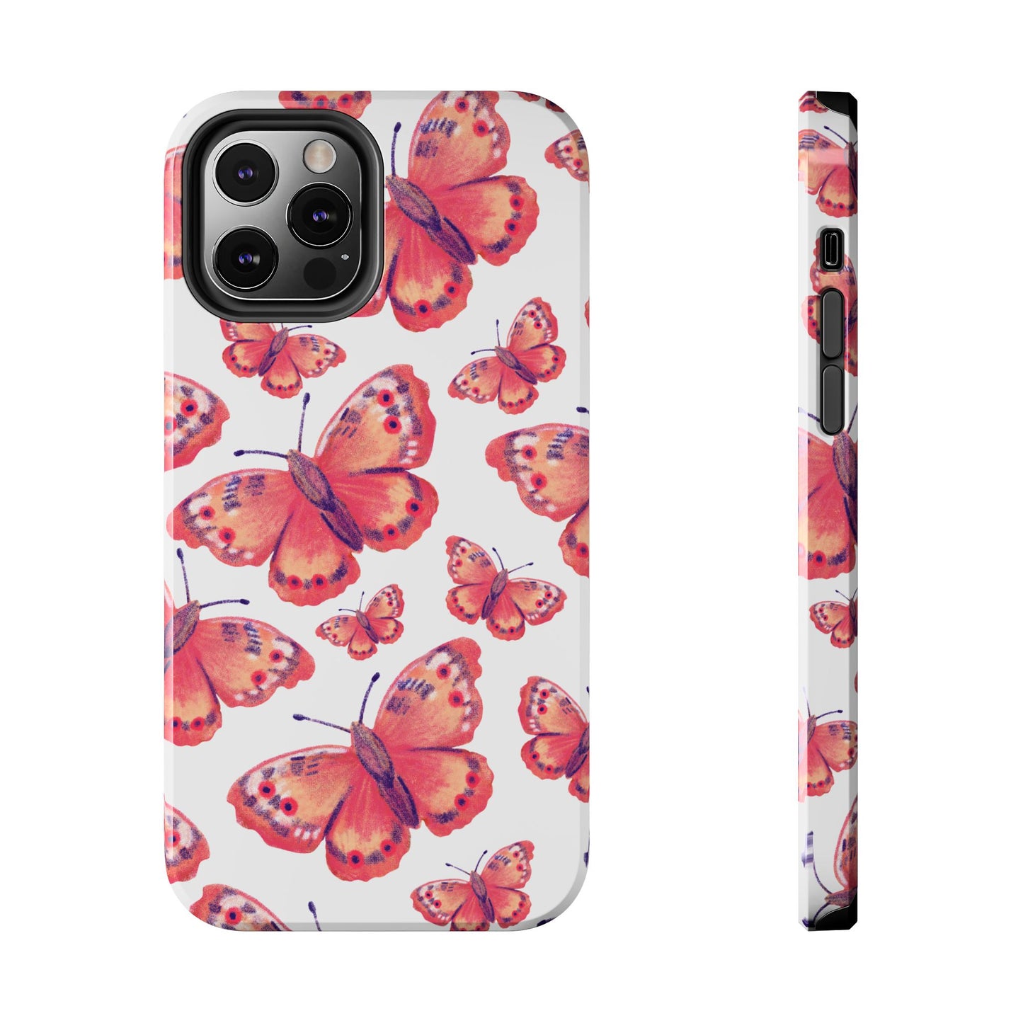 Coral Butterfly iPhone Case – Slim, Protective Design with Bold Watercolor Print