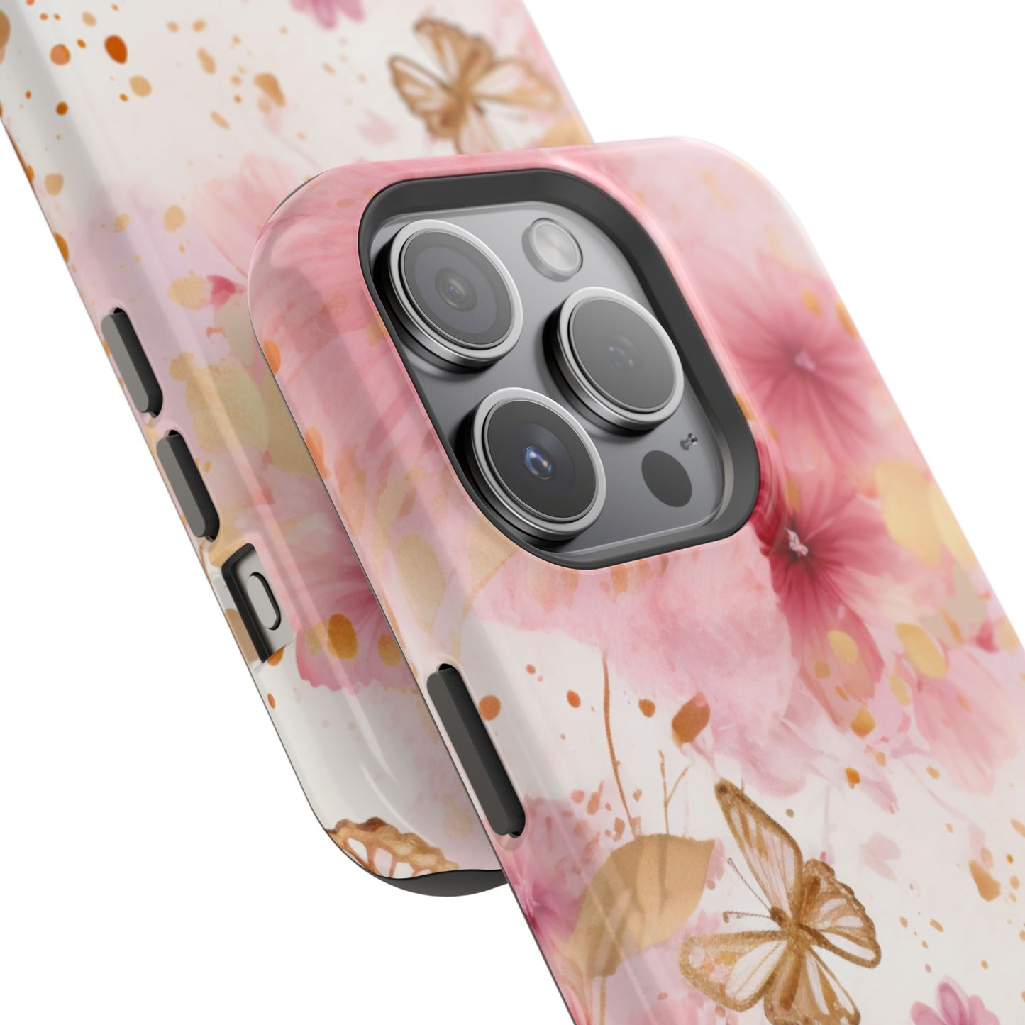 Blush Pink Floral Butterfly - MagSafe iPhone Case