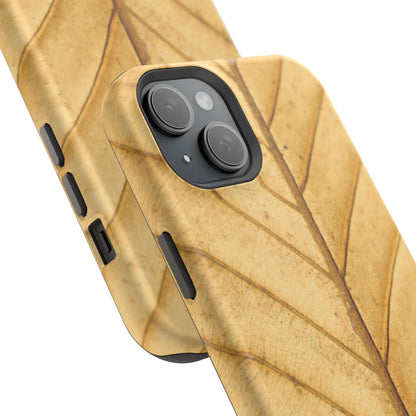 Golden Leaf Texture MagSafe Case – Minimal Nature Design