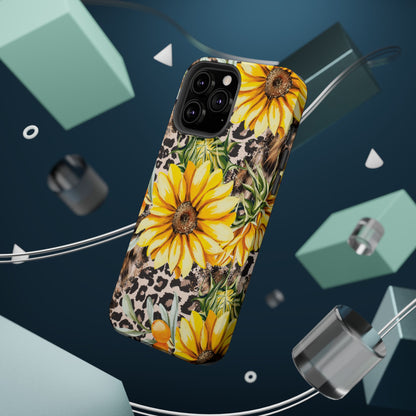 Leopard Sunflower Chic - MagSafe  iPhone Series Case