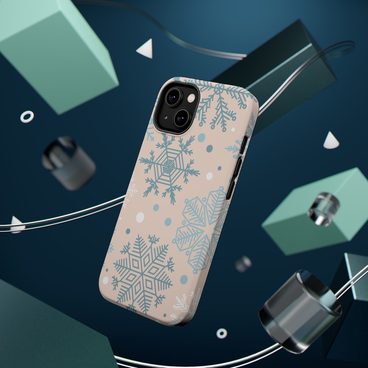 Winter Snowflakes MagSafe iPhone Case – Shockproof, Smooth Matte Finish, Dual-Layer Protection