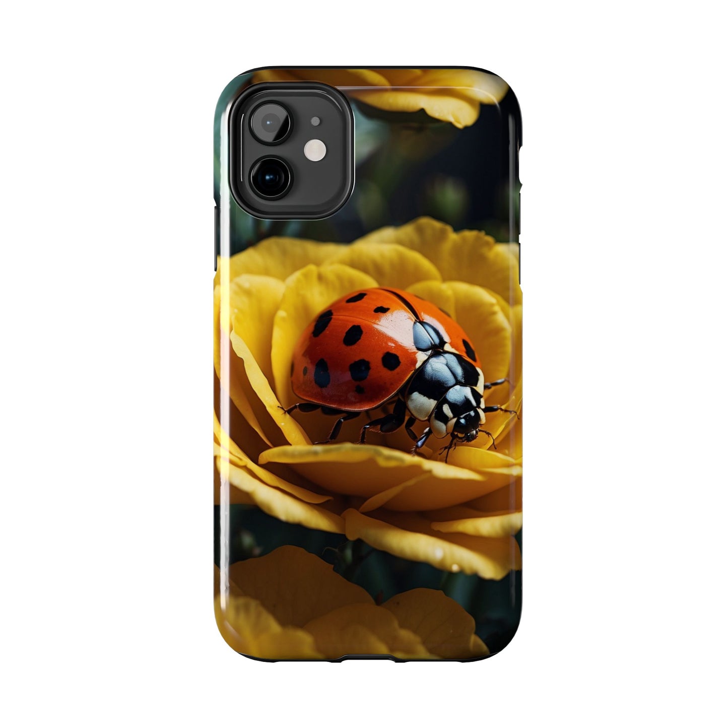 iPhone Case: Ladybug on Yellow Petals