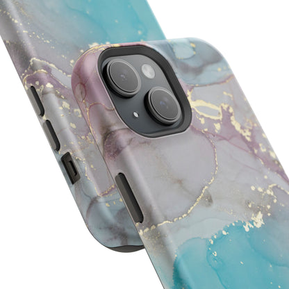 Sky Blue & Purple Marble Wave – MagSafe Case with Dreamy Marble Design