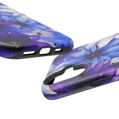 Vibrant Purple & Blue Floral Splash - MagSafe iPhone Series Case