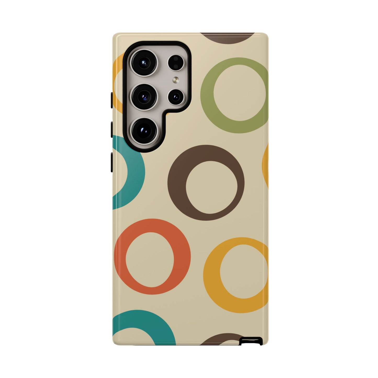 Retro Colorful Rings Samsung Galaxy Case – Shockproof, Matte Finish, Dual-Layer Protection