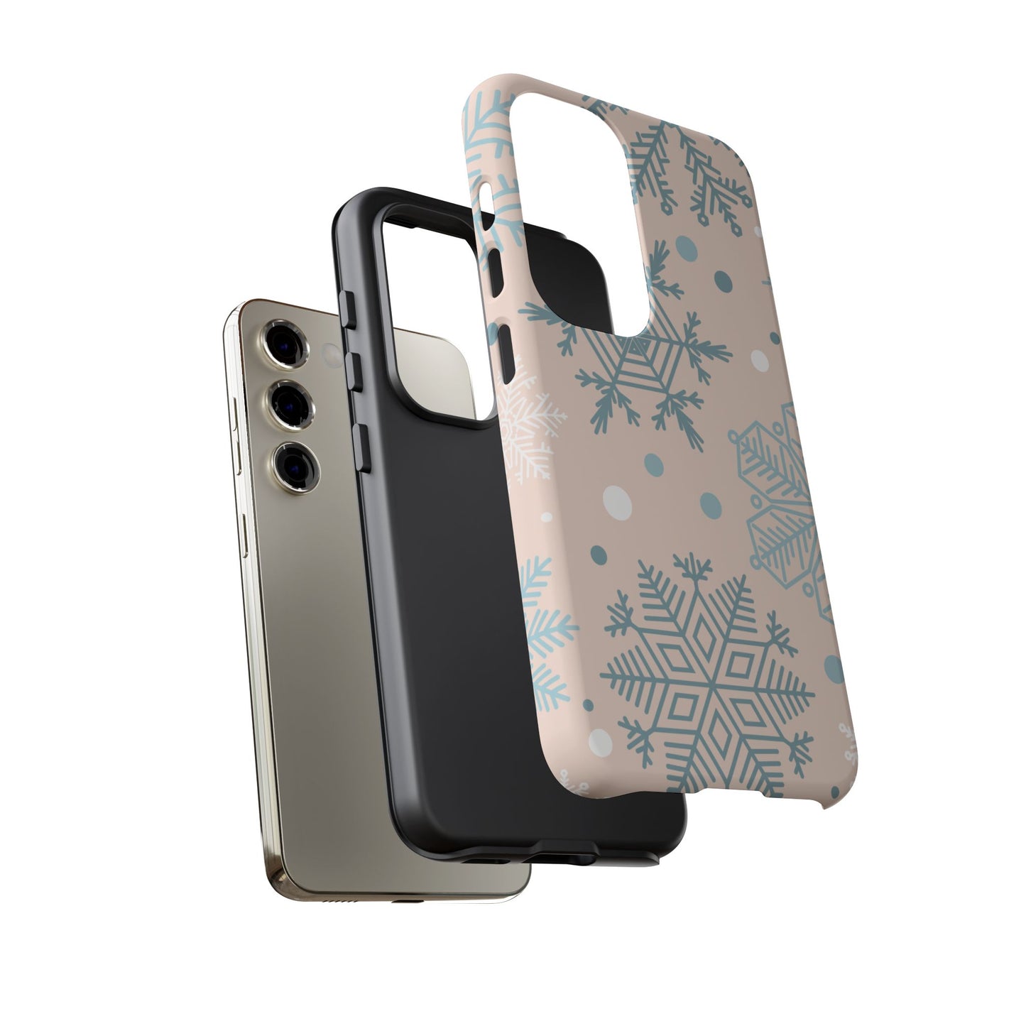 Winter Snowflakes Samsung Galaxy Case – Shockproof, Smooth Matte Finish, Dual-Layer Protection