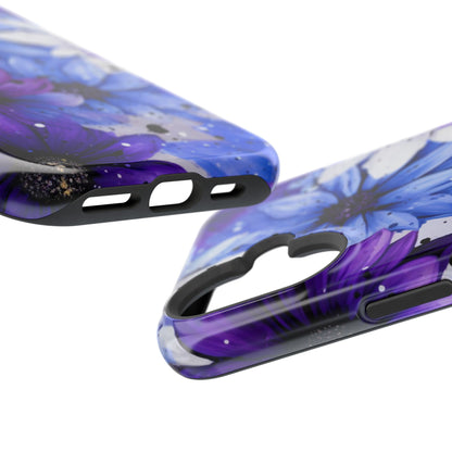 Vibrant Purple & Blue Floral Splash - MagSafe iPhone Series Case