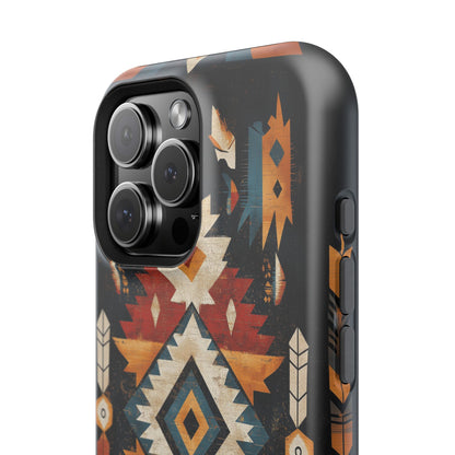 Southwestern Arrow & Diamond Tough MagSafe iPhone Case – Bold Tribal Design, Dual-Layer Protection