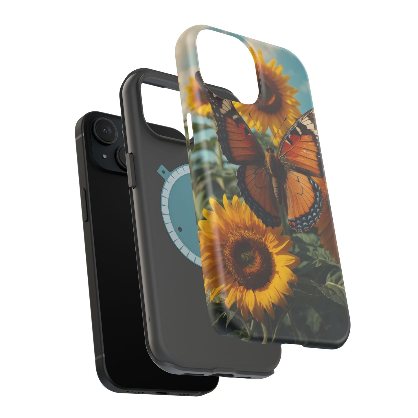 Vibrant Butterfly & Sunflower – MagSafe iPhone Case