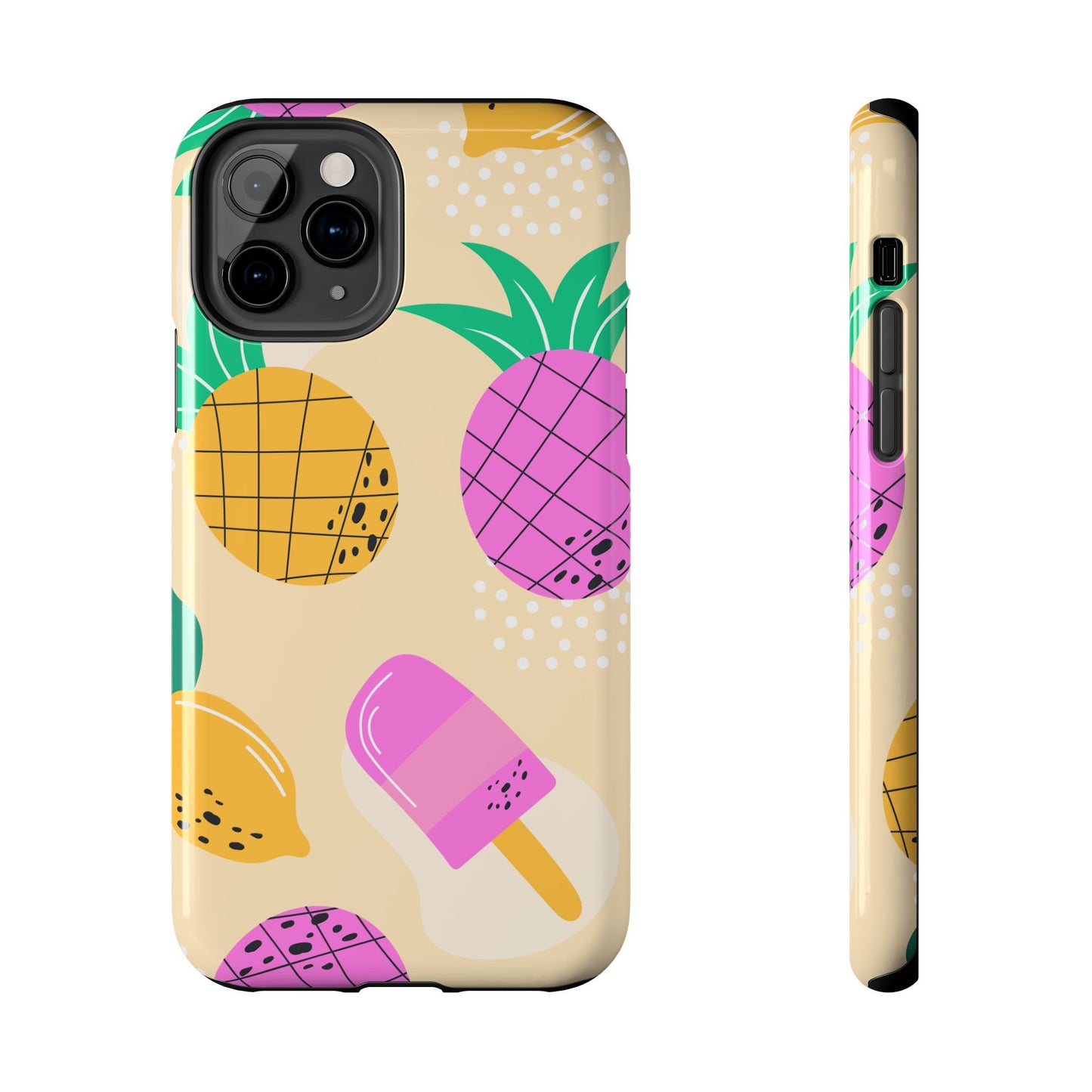 Tropical Pop iPhone Case – Fun Pineapple & Lemon Design with Vibrant Summery Colors