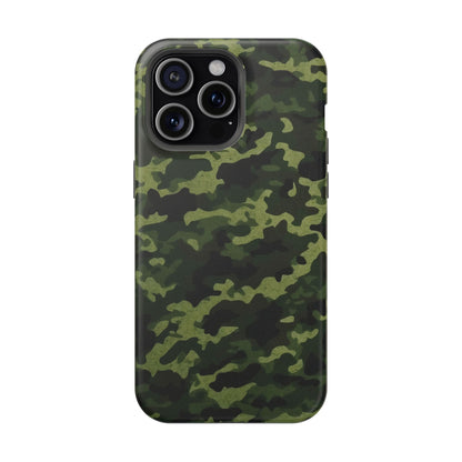 Dark Green Camouflage – MagSafe iPhone Case, Slim and Drop-Resistant