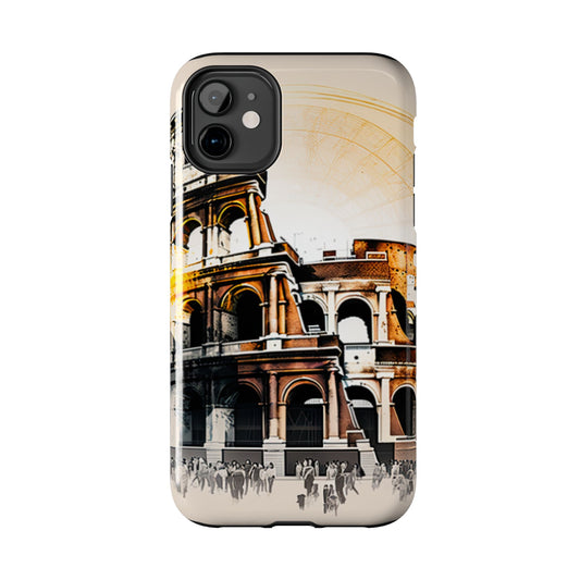 Rome Colosseum iPhone Case - Vintage Illustration Style with Italian Landmark Design