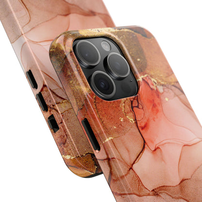 Ruby Red Marble Samsung Galaxy Case - Elegant Red Marble with Gold Accents