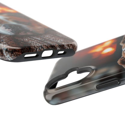 Cozy Bulldog MagSafe Case – Fireside-Inspired Protective Cover