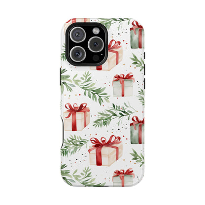 Watercolor Holiday Gifts & Greenery - MagSafe iPhone Series Case