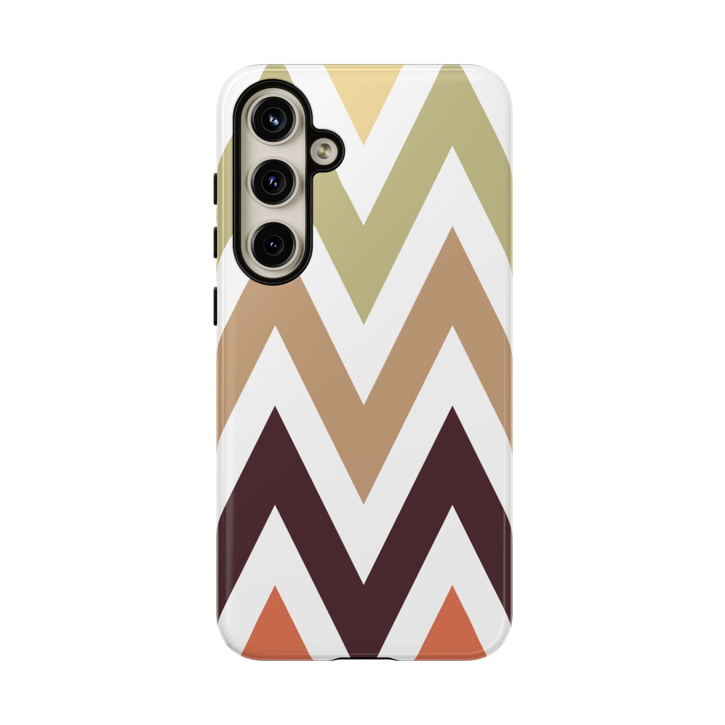 Earthy Chevron Samsung Galaxy Case – Boho-Inspired Design with Dual-Layer Protection