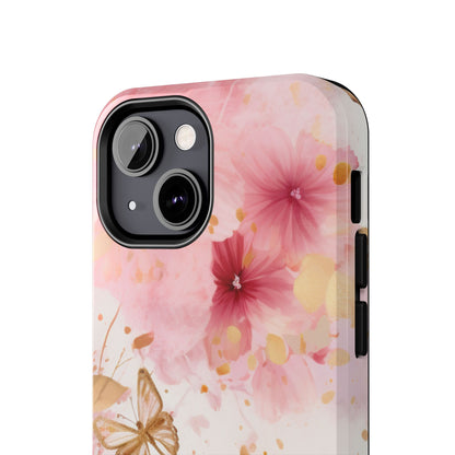 Blush Pink Floral Butterfly - iPhone Case