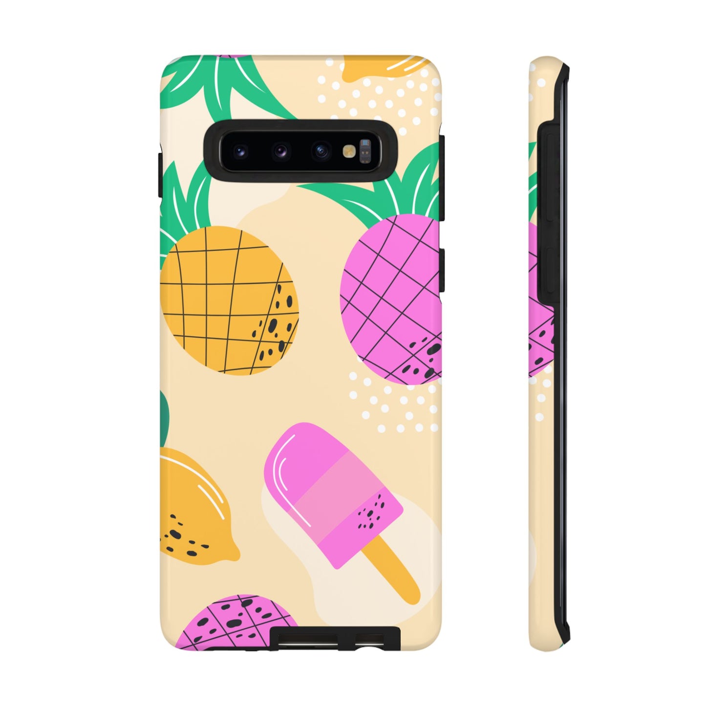 Tropical Pop Samsung Galaxy Case – Fun Pineapple & Lemon Design with Vibrant Summery Colors