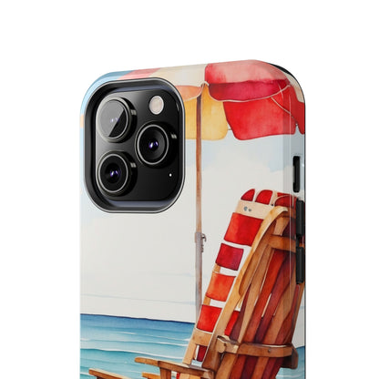 Beach Bliss iPhone Series Case – Relaxing Seaside Chair and Umbrella Design