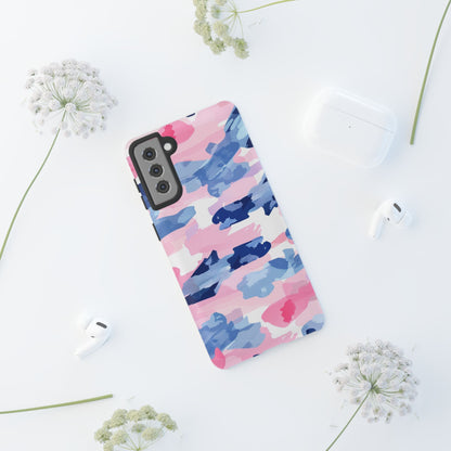 Samsung Galaxy Case: Dynamic Pink & Navy Brushstroke Art