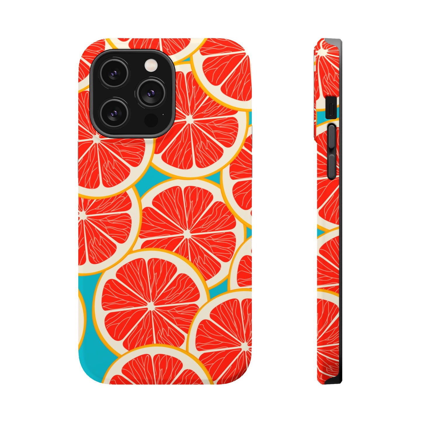 Ruby Grapefruit Pop Tough MagSafe iPhone Case – Vibrant Citrus Design, Shock-Resistant Protection