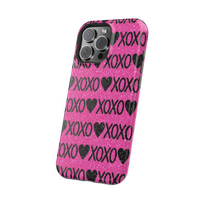 XOXO Glitter Hearts MagSafe Case