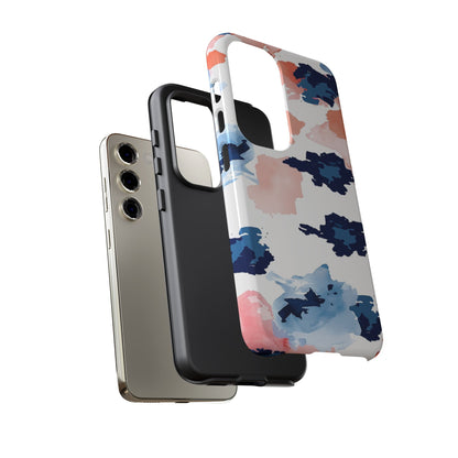 Abstract Coral & Navy Watercolor Design – Samsung Galaxy Case