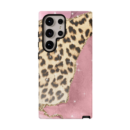 Pink Glam Leopard - Samsung Galaxy Series Case with Glitter Accents