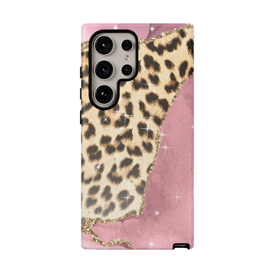 Pink Glam Leopard - Samsung Galaxy Series Case with Glitter Accents