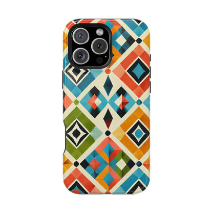 Harlequin Geometric MagSafe iPhone Case - Vibrant Abstract Protective Cover