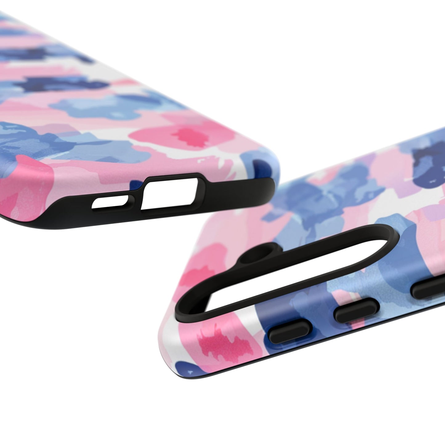 Samsung Galaxy Case: Dynamic Pink & Navy Brushstroke Art