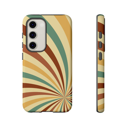 Earthy Retro Swirl Samsung Galaxy Case – Dual-Layer Protection with 70s-Inspired Earth Tones