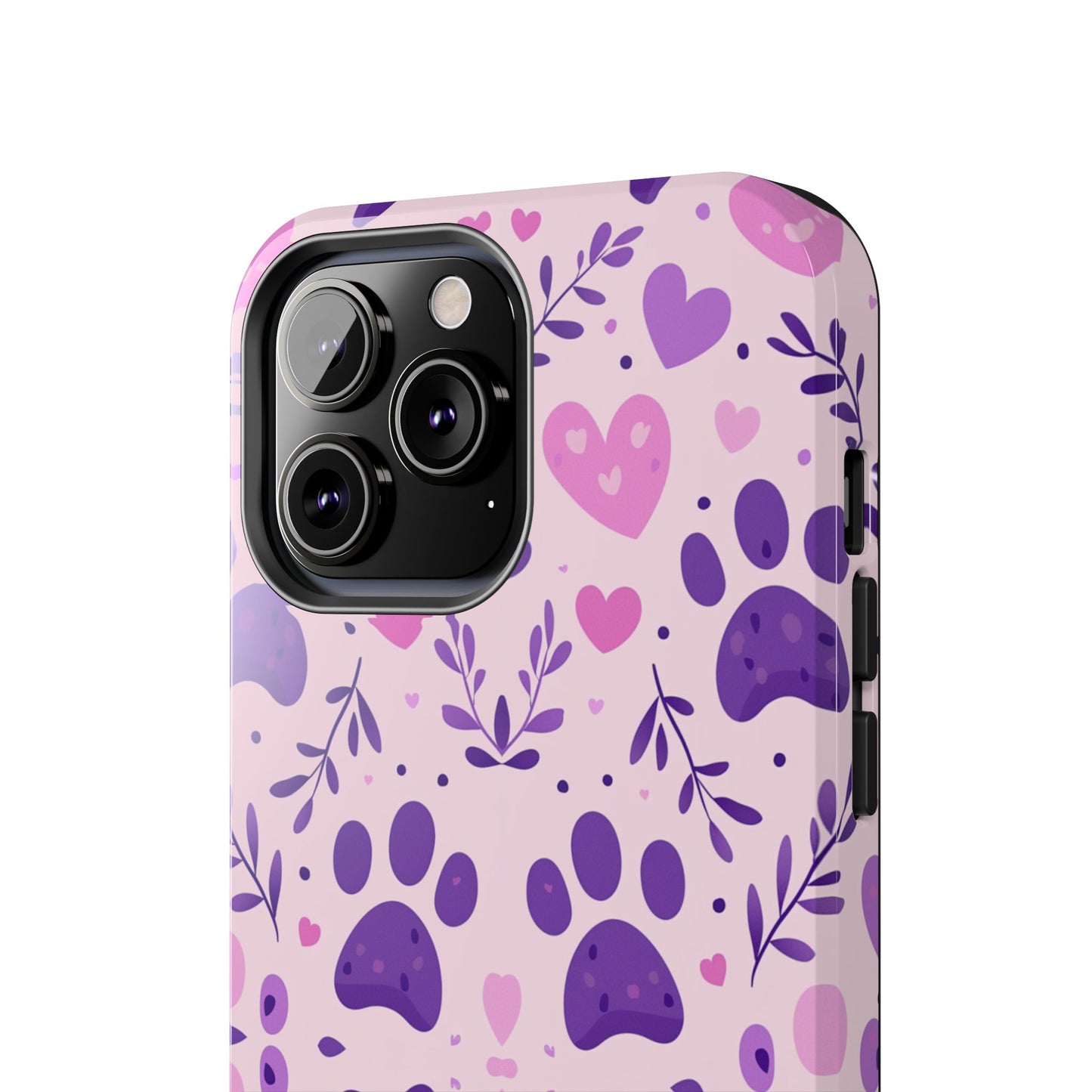 Pastel Paw Print iPhone Case - Cute Pet-Themed Floral Protective Cover