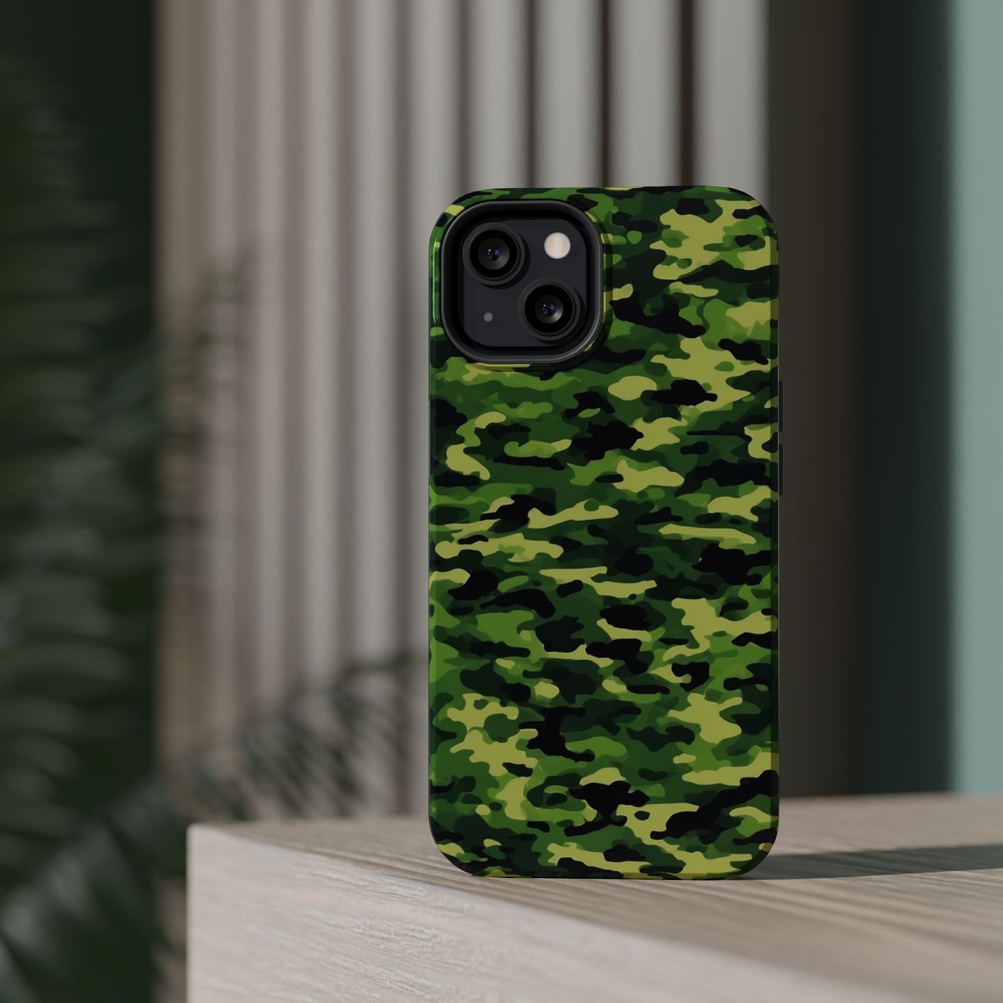 Green Woodland Camouflage – MagSafe iPhone Case, Slim and Shockproof