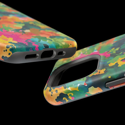 Vibrant Watercolor Splash MagSafe Case – Colorful Abstract Design with MagSafe Compatibility