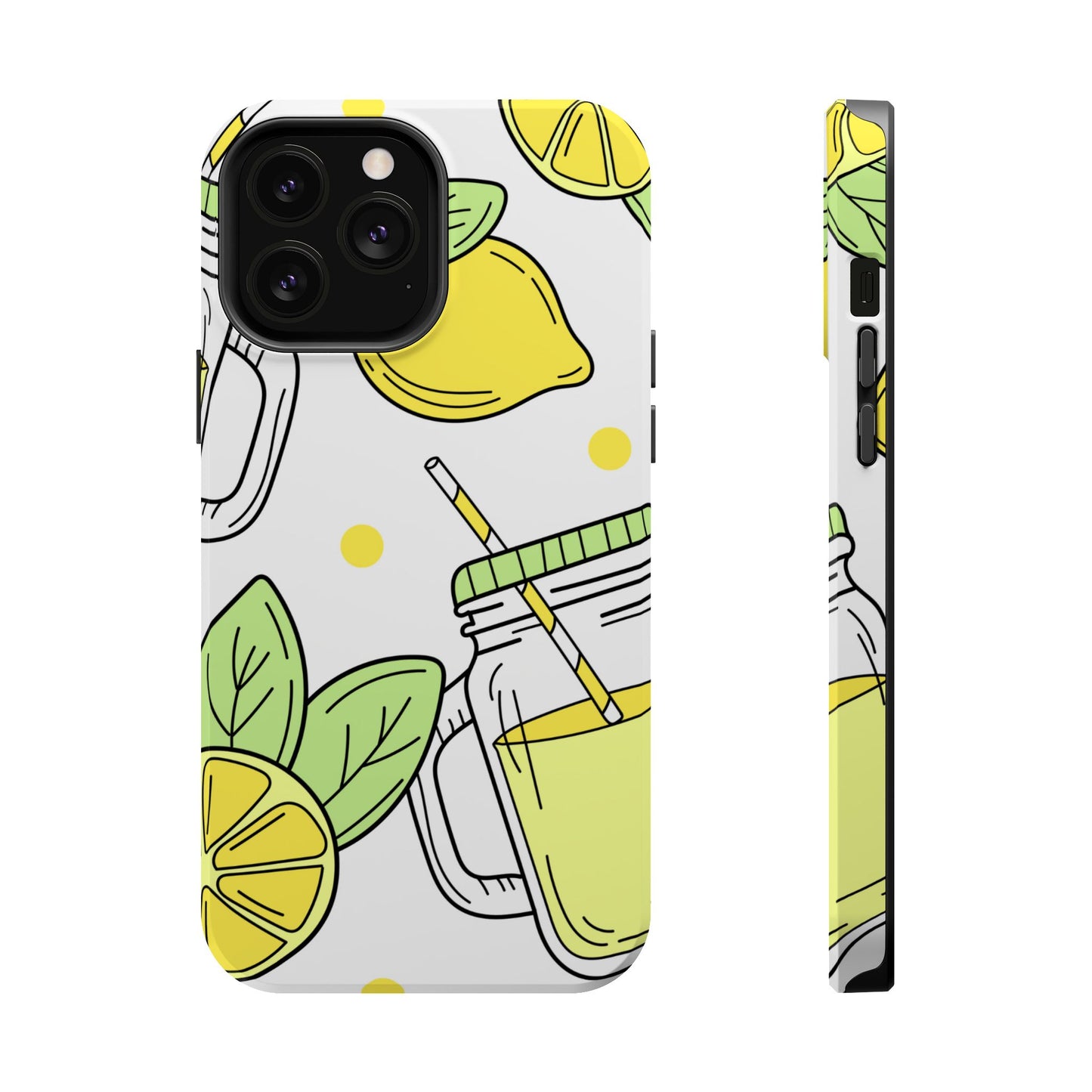 Lemonade Love Tough MagSafe iPhone Case – Fun Lemon Mason Jar Design, Dual-Layer Protection