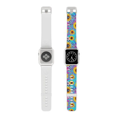 Bright Sunflower Pop Art Apple Watch Band