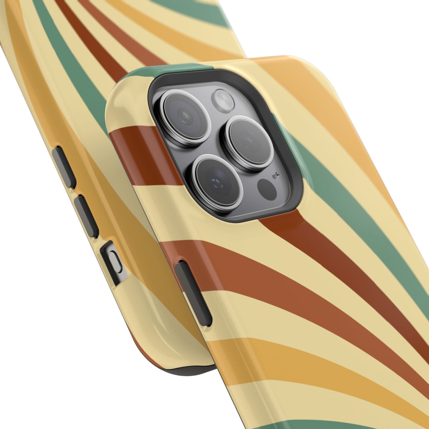 Earthy Retro Swirl MagSafe iPhone Case – Dual-Layer Protection with 70s-Inspired Earth Tones