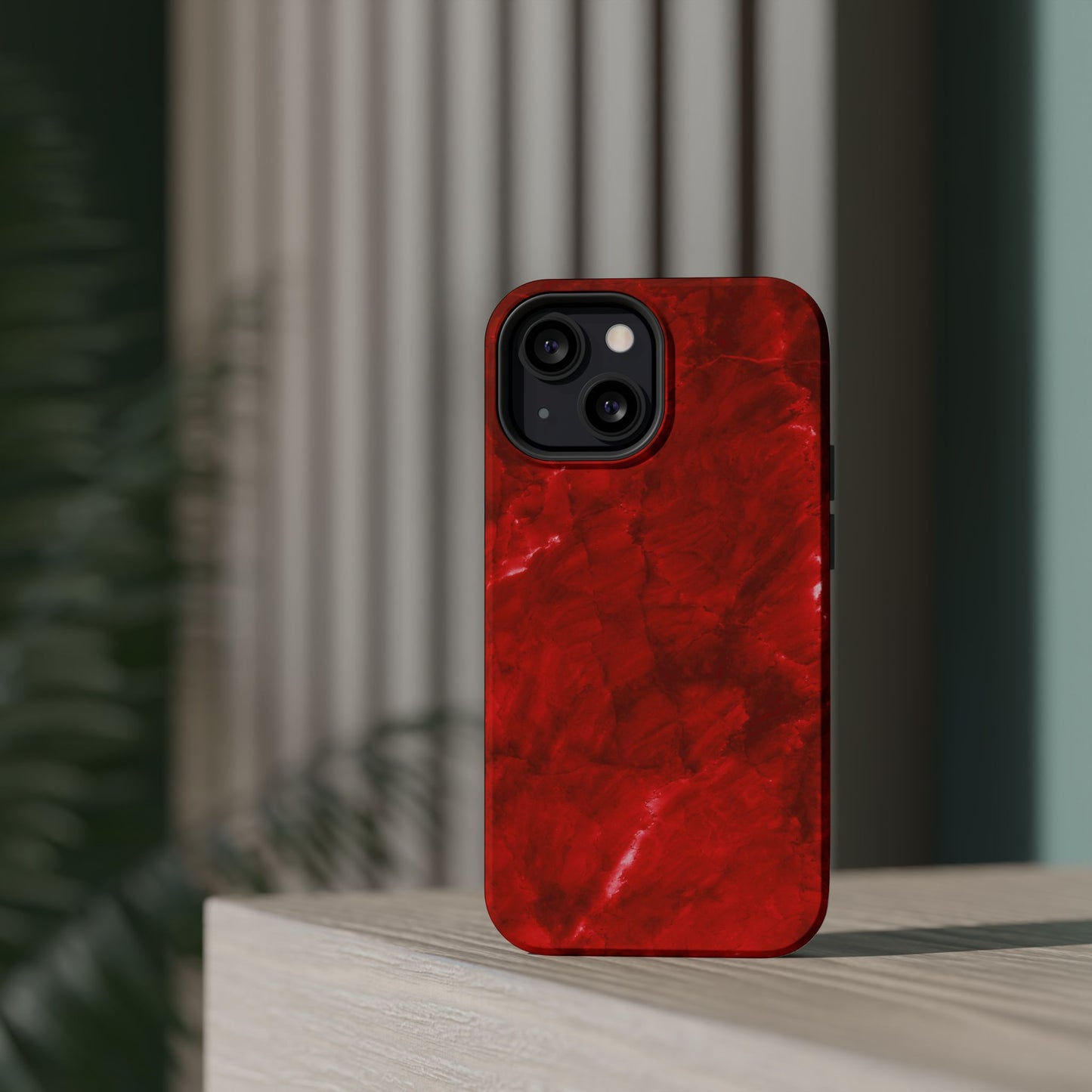 Bold Red Marble MagSafe iPhone Case – Luxe Design Meets Magnetic Precision