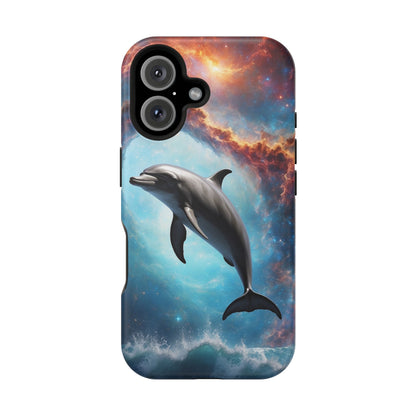 Cosmic Dolphin Space Vibes - MagSafe-Compatible Case