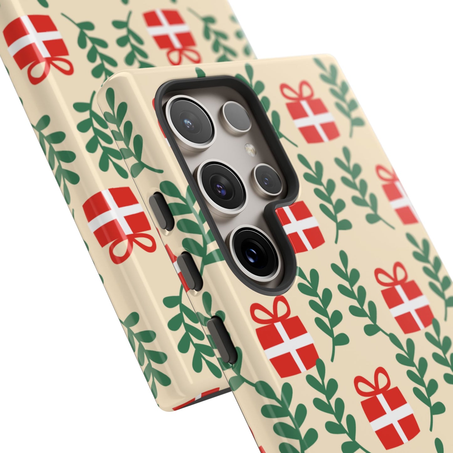 Samsung Galaxy Case: Holiday Cheer – Red Gifts & Green Leaves