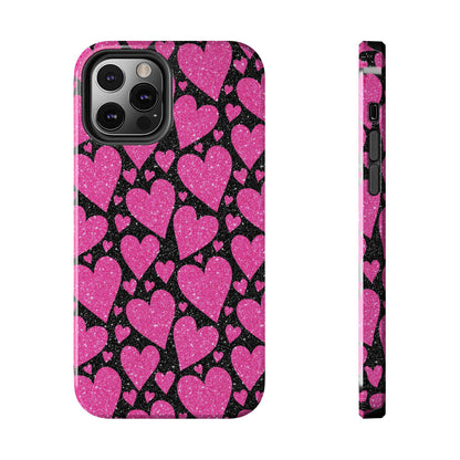 Glitter Hearts iPhone Case