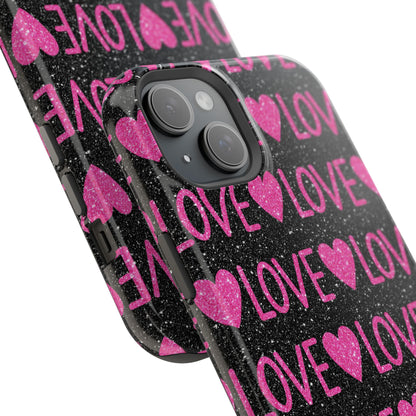 Pink Glitter Love MagSafe Case